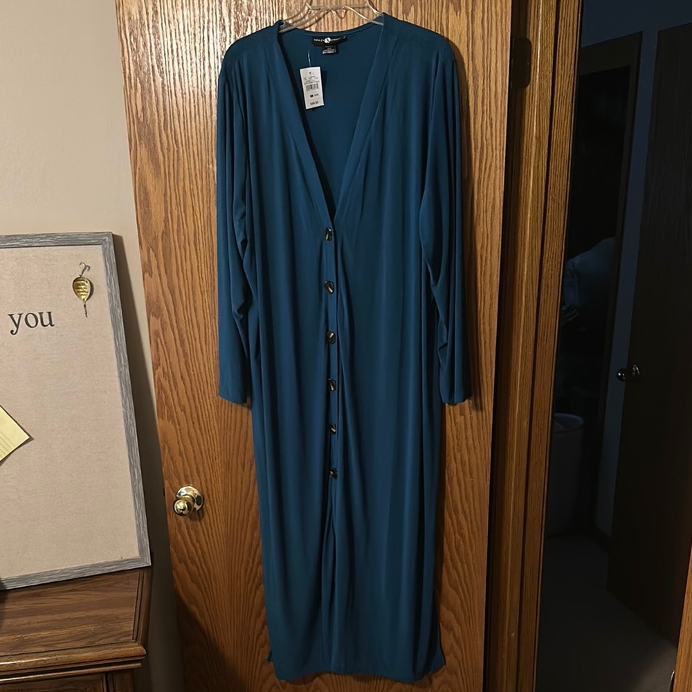 Ashley Stewart Blue Full-Length Knit Robe